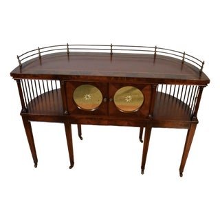 1930s. English Regency Mahogany & Leather Top Console Table / Sofa Table For Sale