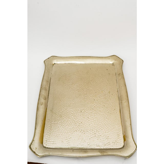 Big Art Deco Nickel-Plated Serving Plate, Vienna, 1920s For Sale - Image 4 of 8