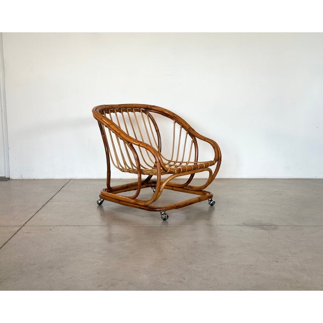 Wood Rattan and Bamboo Armchairs, 1970s, Set of 2 For Sale - Image 7 of 15