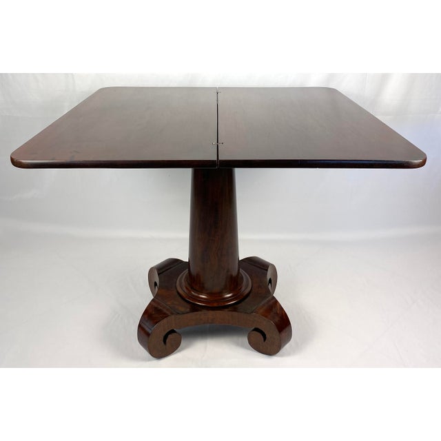 Brown Antique American Empire Style Mahogany Game Table For Sale - Image 8 of 12