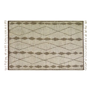 Moroccan Modern Hand Knotted Wool Rug, 9'x12' For Sale
