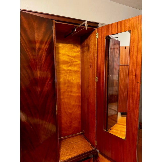 Wood Rare English Art Deco Warings Perfection Mahogany Wardrobe c.1930 | Lancaster Factory For Sale - Image 7 of 10