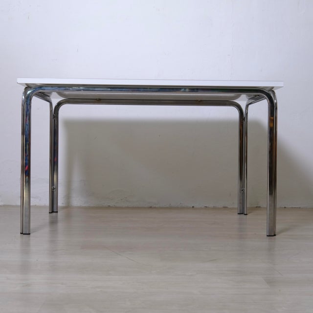 Silver Vintage Space Age Bauhaus Style Dining Table, 1970s For Sale - Image 8 of 18