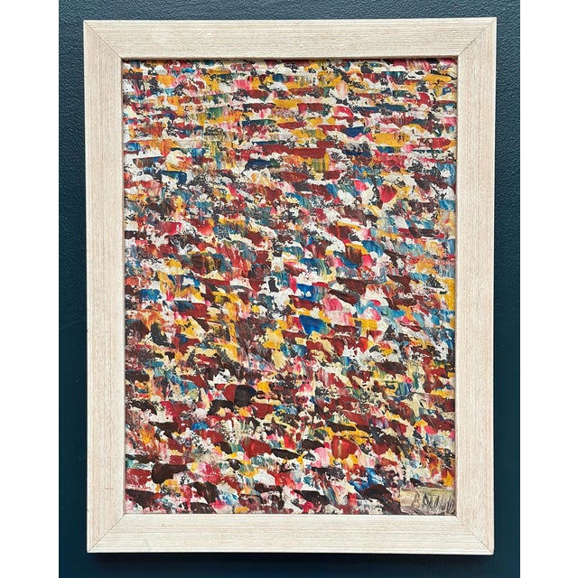 R. Avind, Abstract Composition, 1960s, Oil on Panel For Sale - Image 5 of 17