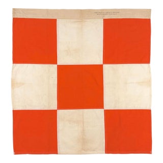 Vintage Cotton Airfield Safety Signal, Checker Flag For Sale