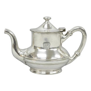 Antique Pennsylvania Railroad PRR Reed & Barton Small Silver Plated Teapot For Sale
