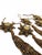 Elegant set of six decorative Christmas ornaments featuring dimensional eight-point starbursts in a rich antique-gold...