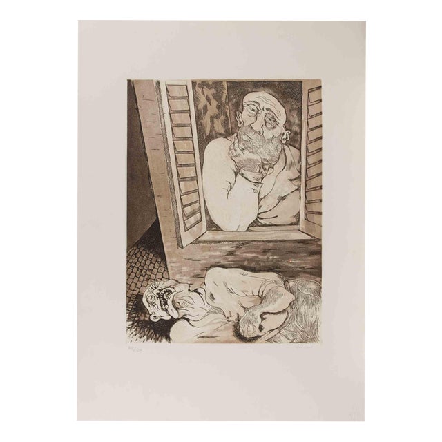 Giuseppe Migneco, Indifferent Serenity, 1980s, Etching For Sale