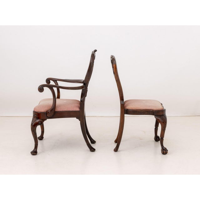 Mid Queen Anne Style Mahogany Chairs, Associated Pair For Sale - Image 10 of 11