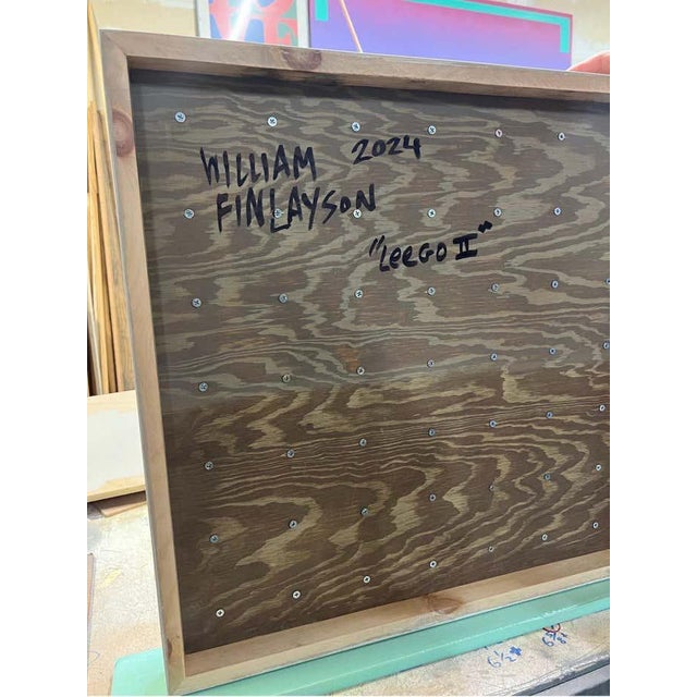 William Finlayson Jr. Acrylic Painting on Panel Assemblage Titled: “Leego II” 2024 For Sale - Image 9 of 12