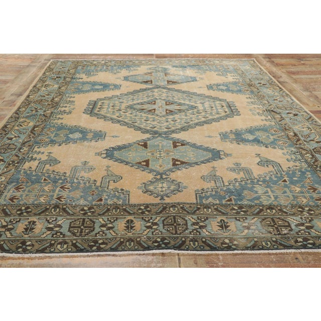 Rustic Vintage Persian Viss Rug - 7'02 X 10'07 For Sale - Image 9 of 10