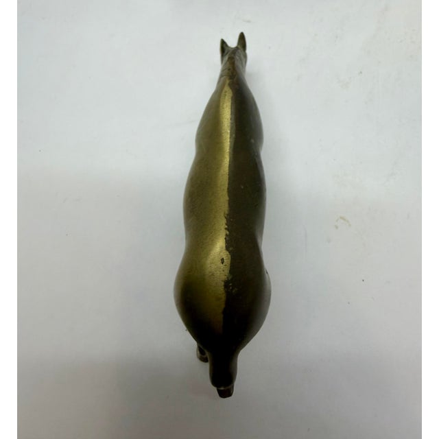 Mid 20th Century Vintage Solid Brass Mare & Foal Figurines (Pair) For Sale - Image 5 of 9
