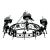 1960s Large Spanish Revival Metal Forged Black Chandelier For Sale