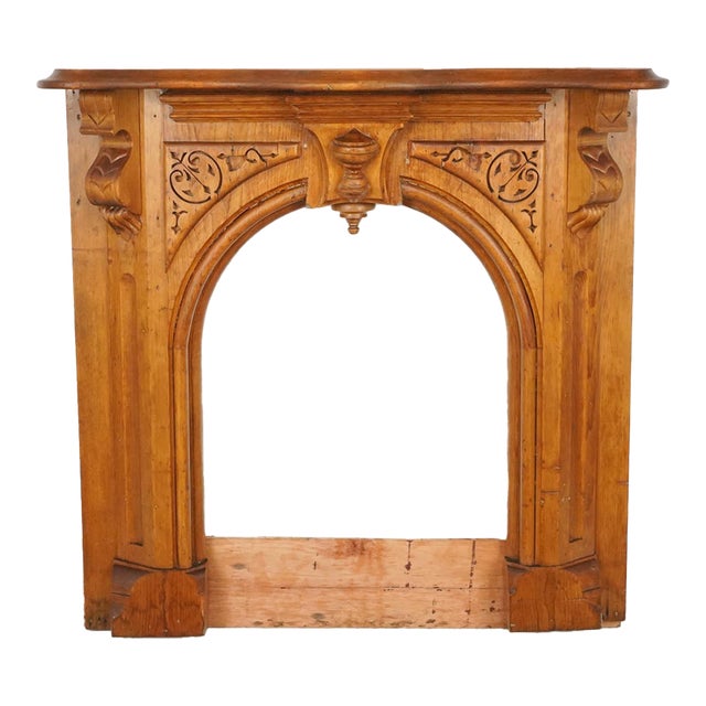 Late Victorian Eastlake Wood Mantel For Sale