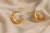 Modern Opal, Crescent Moon Stud Earrings in 14k Gold, A Pair For Sale - Image 3 of 5