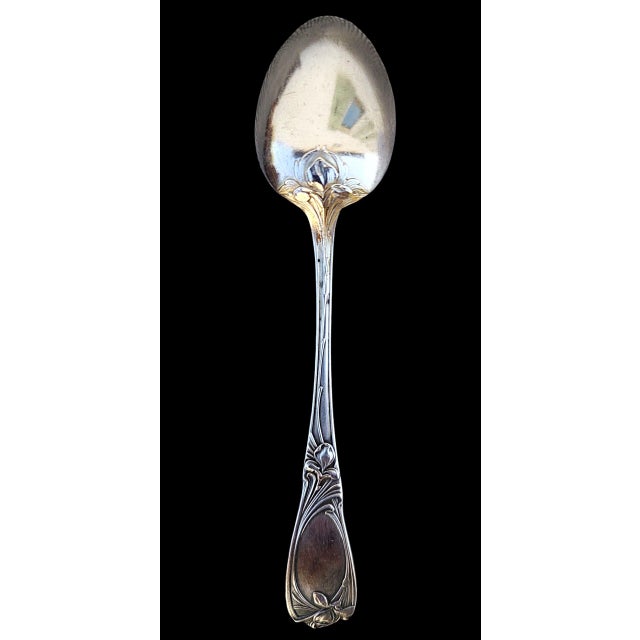 Art Nouveau Dessert Spoons in Silver-Plated Metal from J.H., 1890s, Set of 12 For Sale - Image 5 of 8