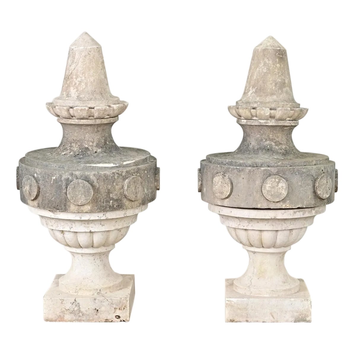 Portuguese Pair of 19th Century Carved Stone Pinnacles | Chairish