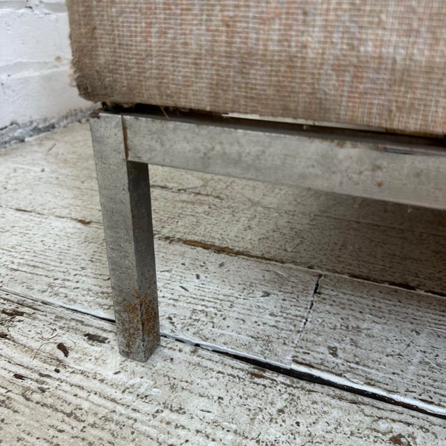 Metal Mid Century Modern Florence Knoll Relaxed Two Seater Sofa Loveseat for Reupholstery For Sale - Image 7 of 11