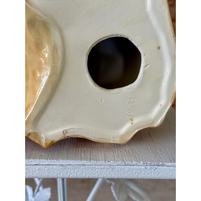 Ceramic Vintage Boho Regency Handcrafted Ceramic Glazed Spaniel Dog Sculpture For Sale - Image 7 of 12