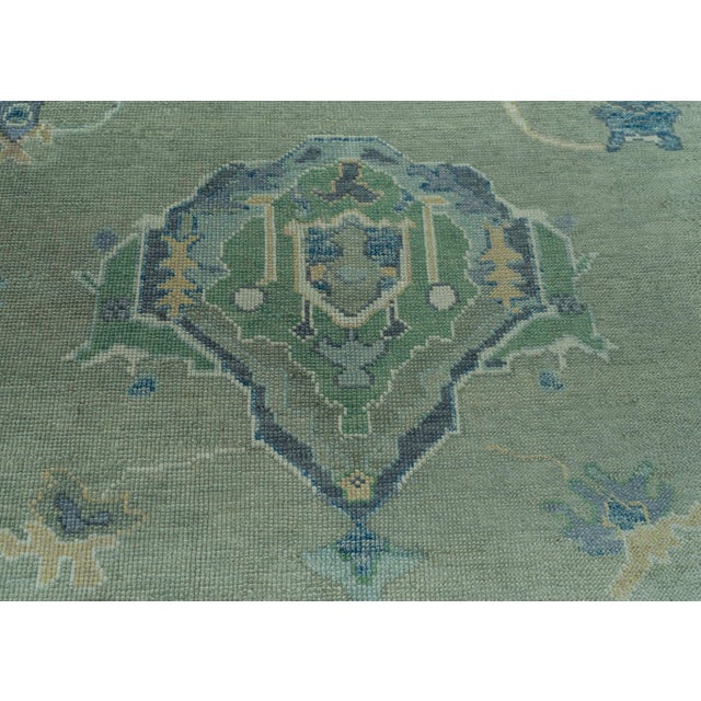 Turkish Oushak Rug 12'2" x 14'4" #19039 For Sale - Image 4 of 8