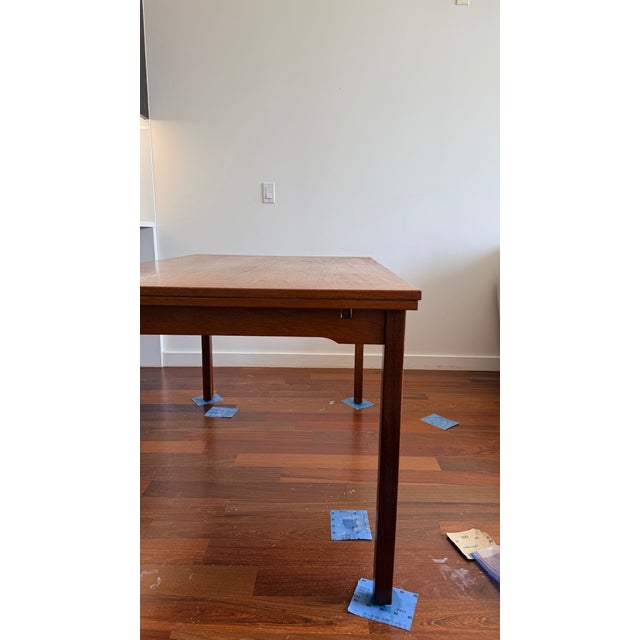 Mid-Century Modern Danish Teak Draw-Leaf Extension Dining Set — Table — Made in Denmark, C. 1960s For Sale - Image 3 of 7