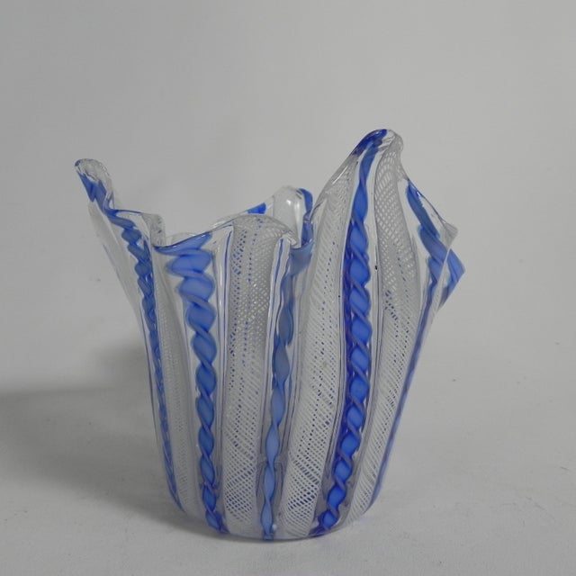 Glass Fazzoletto Zanfirico Vase by Fulvio Bianconi for Venini, Venice, 1950s For Sale - Image 7 of 11