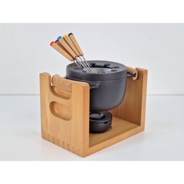 Black Vintage Fondue Set by Richard Nissen for Nissen, Denmark, 1960s For Sale - Image 8 of 17