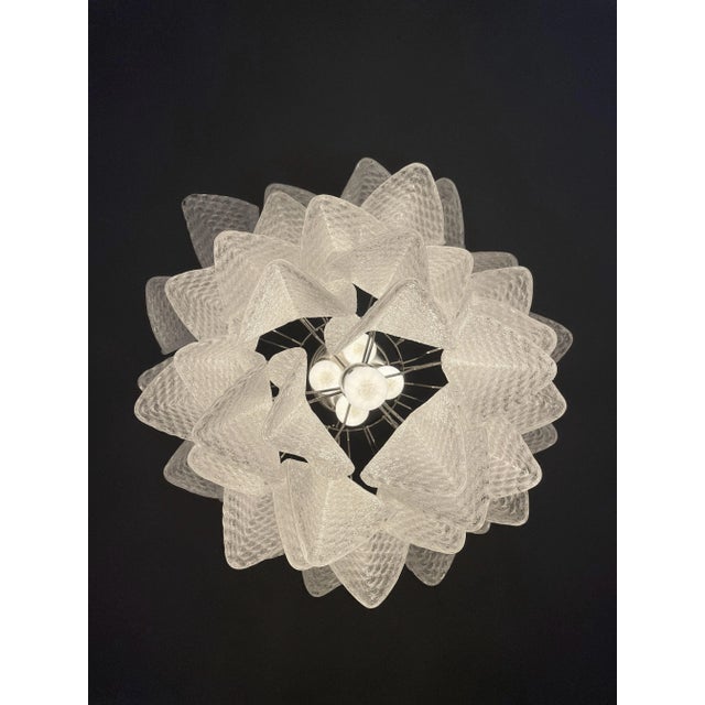 Vintage Italian Murano Glass Chandelier with 41 Rondini Glass Petals, 1980s For Sale - Image 10 of 18