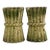 Mid 20th Century Vintage Boho Cut Coquina Stone Bamboo Table Pedestals - a Pair For Sale