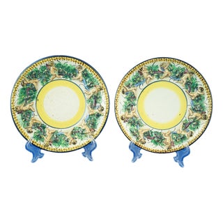 Ceramic Plates from F.A.C.I, Italy, 1930s, Set of 2 For Sale