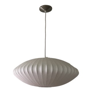 Mid Century Modern White George Nelson Pendant Light For Sale