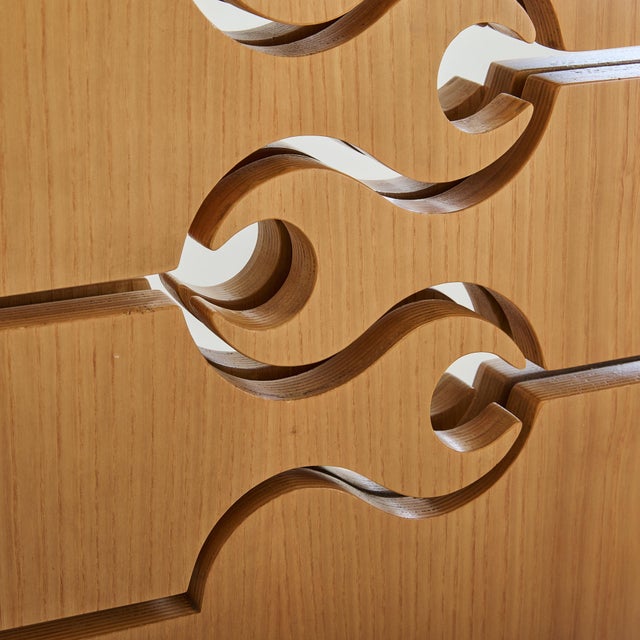 Italian Blonde Wood ‘Scorpion’ Coat Rack with Mirror by Anonima Design For Sale - Image 9 of 11