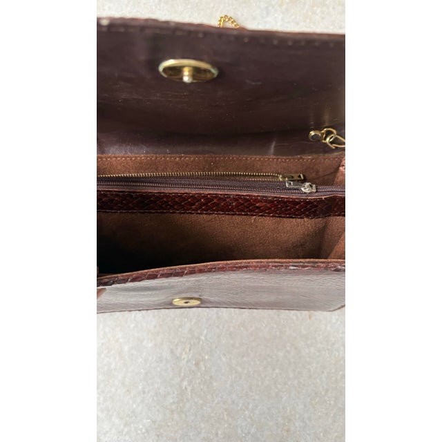 Pierre Cardin Vintage Pierre Cardin Snake Skin With Over the Shoulder Gold Tone Chain For Sale - Image 4 of 4