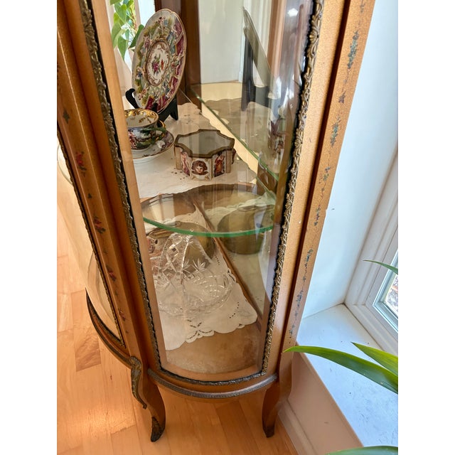 Vintage Vitrine Display Cabinet French Style Glass Shelving For Sale - Image 10 of 11