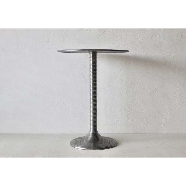 Italian Tulip Style Alu Nickel Side Table Vintage For Sale - Image 11 of 13