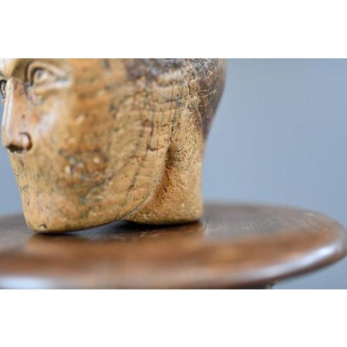 German Carved Wooden Milliners Head, 1890s For Sale - Image 6 of 11