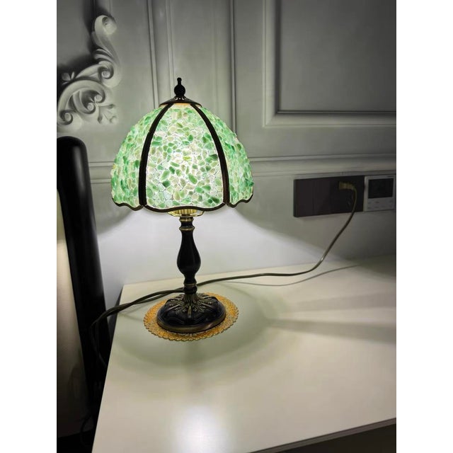 Mosaic Colored Stone Retro Table Lamp For Sale - Image 6 of 9