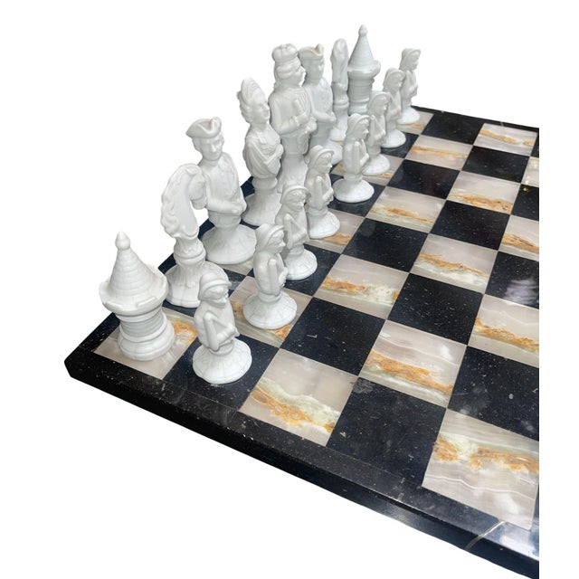 1940s Fürstenberg Porcelain Chess Set on Marble Board, c.1947. For Sale - Image 5 of 10