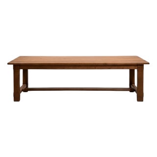 Monumental French Provincial Walnut Farmhouse Dining Table, 1955 For Sale