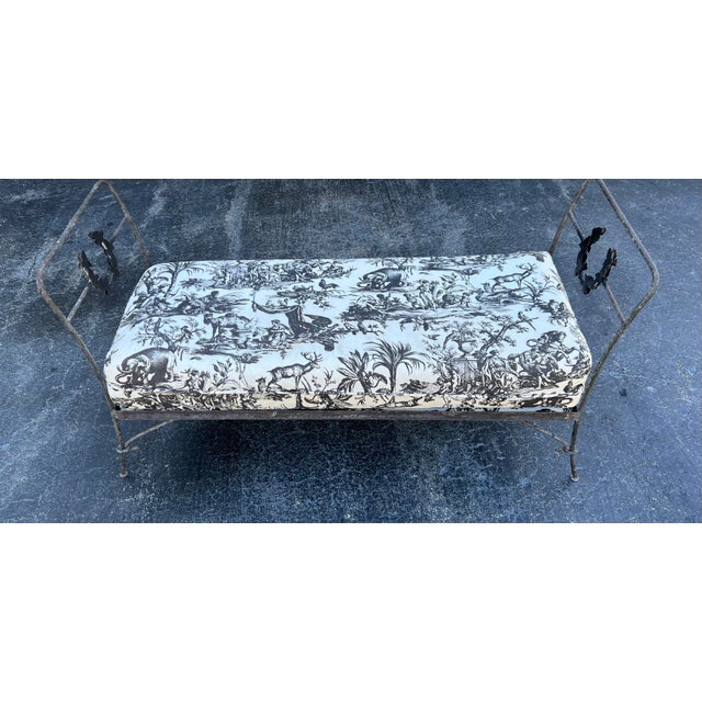 French Antique Neo Classical French Faux Branch Armed Bench For Sale - Image 3 of 12