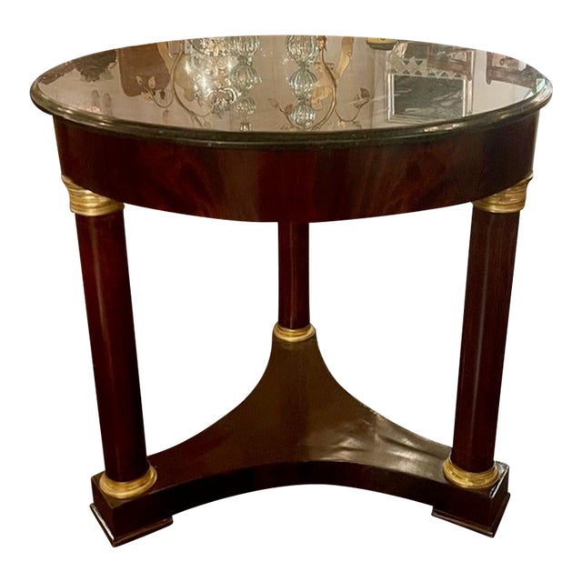 19th C. French Empire Mahogany Center Table For Sale