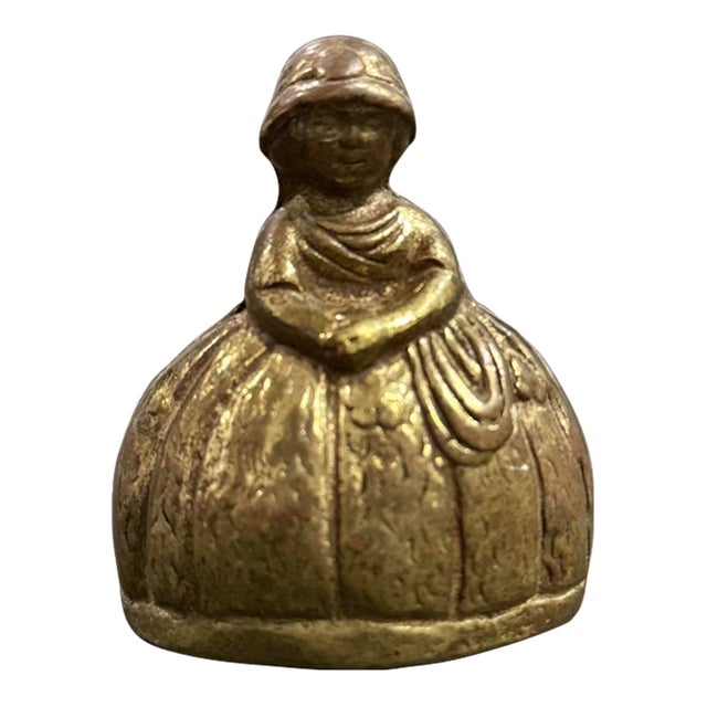 Vintage Solid Brass Southern Belle Lady Bell Unique Feet Clapper 194g For Sale