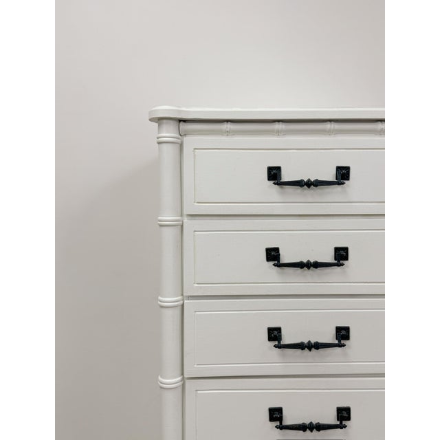 Mid 20th Century Henry Link Style Lingerie Chest Hollywood Regency Vintage Tall Dresser For Sale - Image 10 of 14