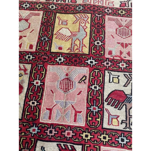 Silk Verneh Soumak Embroidered Flat Rug For Sale - Image 12 of 18