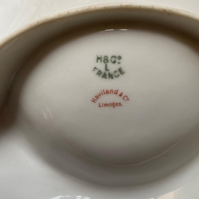 French Porcelain Artichoke Asparagus Plates from Haviland Limoges, 1930, Set of 3 For Sale - Image 9 of 10
