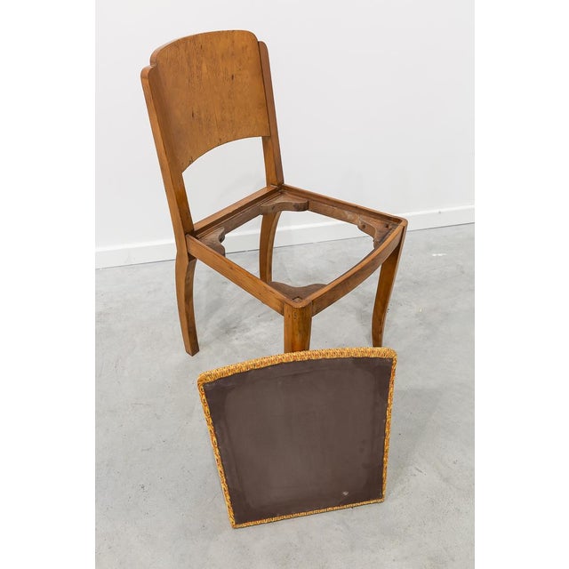 Beige Art Deco French Dining Chairs, 1930s, Set of 4 For Sale - Image 8 of 9