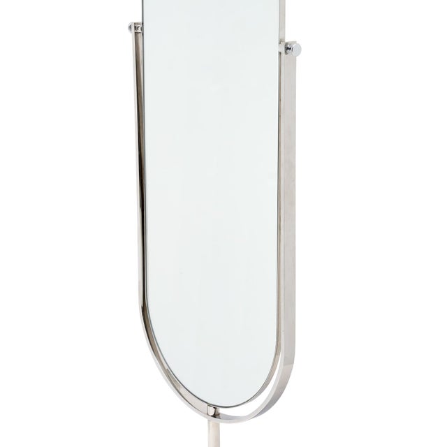 1970s Modernist, French Psyche Mirror, Chrome, Circa 1970 For Sale - Image 5 of 9