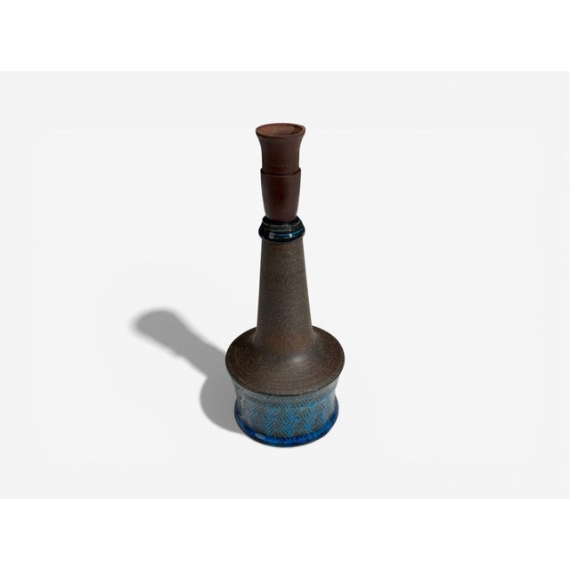 Ceramic Nils Kähler, Small Table Lamp, Brown Stoneware, Denmark, 1950s For Sale - Image 7 of 9