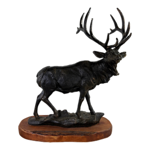 Handsome Vintage Cast-Iron Stag Sculpture