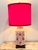 Late 20th Century Vintage Chinoiserie Red & White Porcelain Square Ginger Jar Table Lamp With Red Shade For Sale - Image 5 of 5
